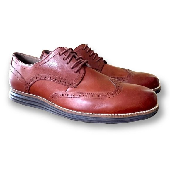 Cole Haan Grand OS Original Wingtip Oxford Mens Sz 10.5W Shoe Brown Leather Shoe - Picture 5 of 9
